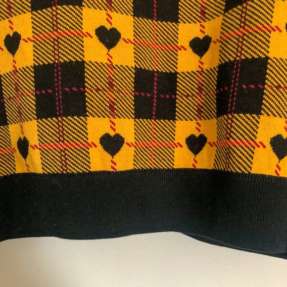 Alessandra Rich yellow heart knit checked cardigan - Picture 11 of 13